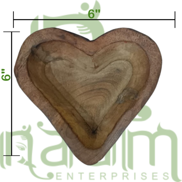 Wooden Bowl - 3D Heart 6 x 6