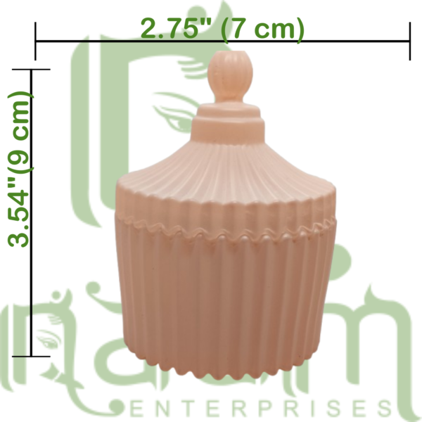 Peach Glass Candy Jar with Lid 100 ML
