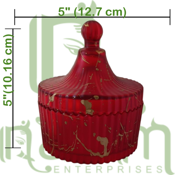 Red Frosted Candy Jar with Golden Polish Lid (200ML)